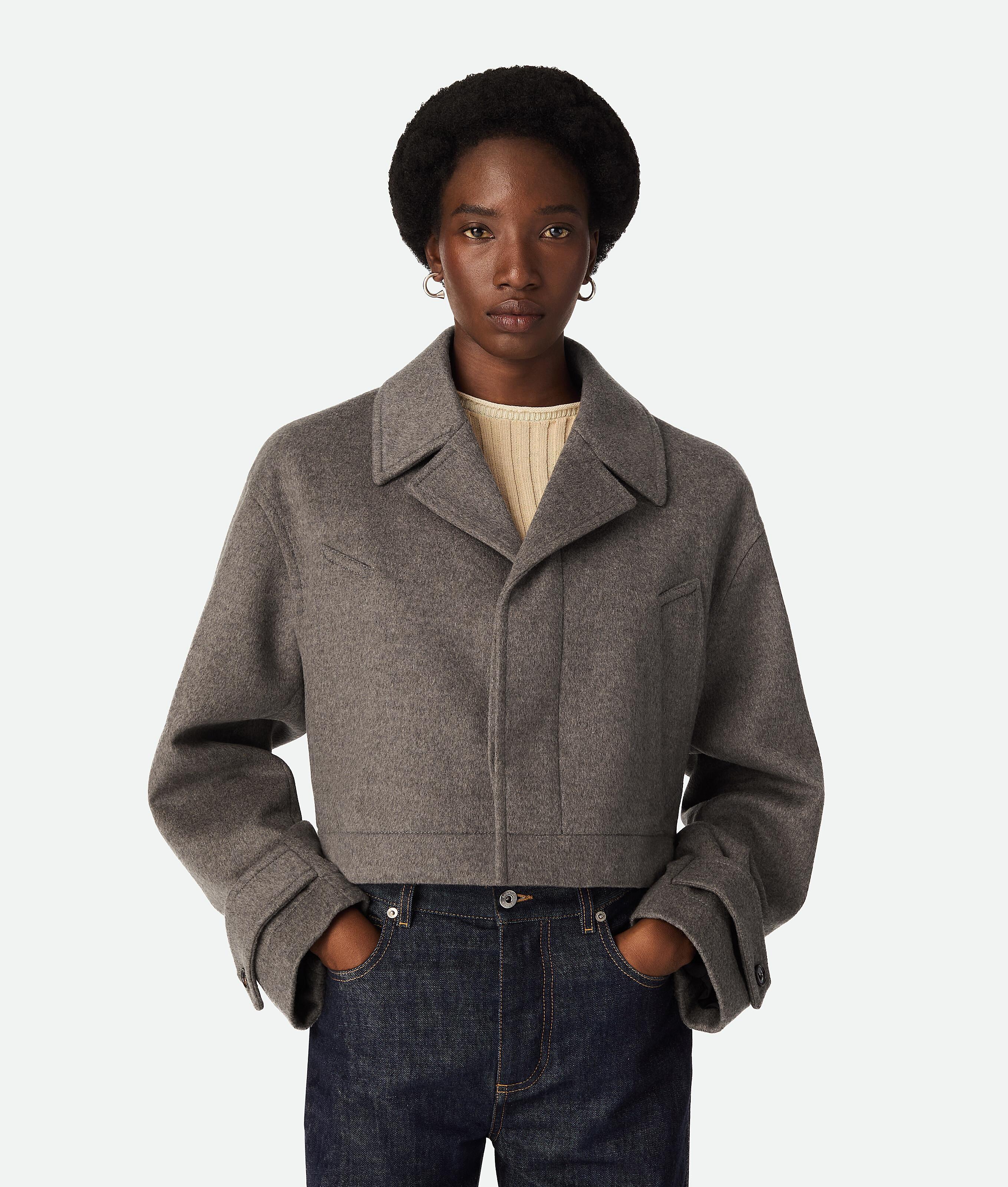 Women's Double Wool Cashmere Blouson in Peppercorn melange Product Image