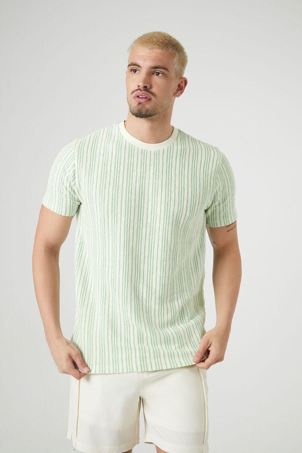 Textured Striped Crew Tee | Forever 21 Product Image