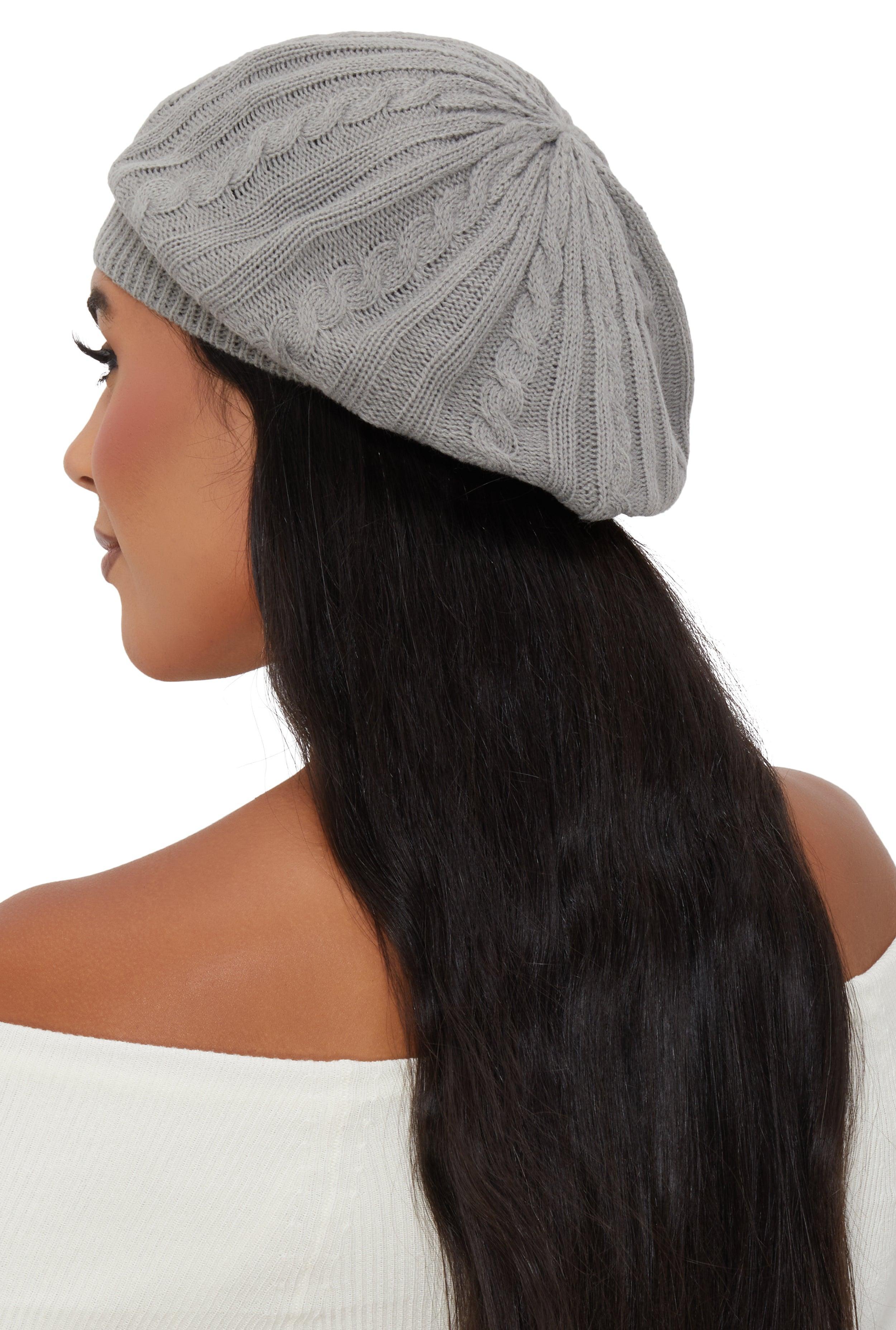 Solid Cable Knit Beret Female Product Image