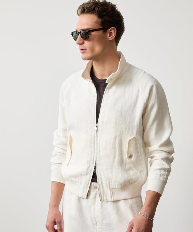 Cropped Linen Harrington Jacket Product Image