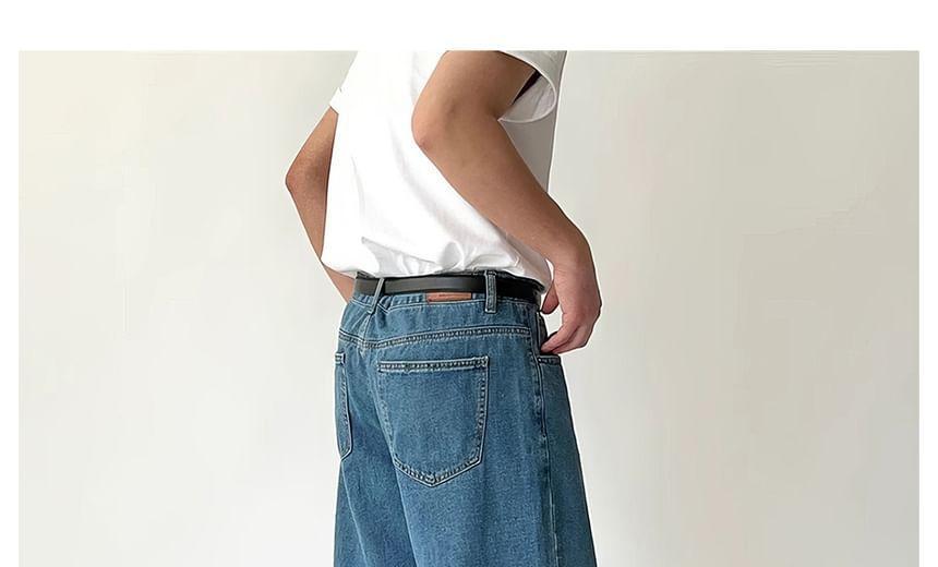 Mid Rise Washed Straight Fit Jeans Product Image