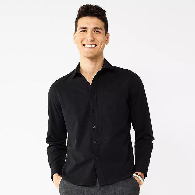 Mens Apt. 9 Slim Untucked-Fit Performance Long Sleeve Button-Down Shirt Product Image