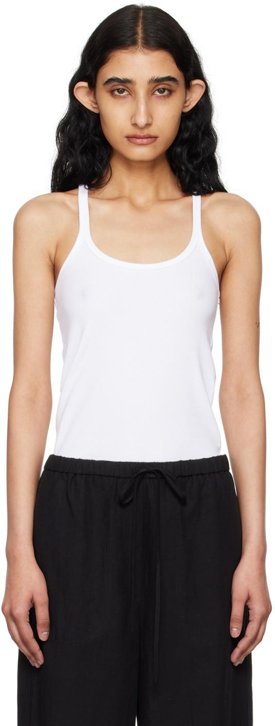 TOTÊME White Scoop Neck Tank Top Product Image