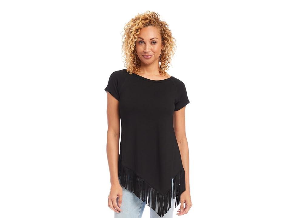 Karen Kane Angled Fringe Top Women's Clothing Product Image