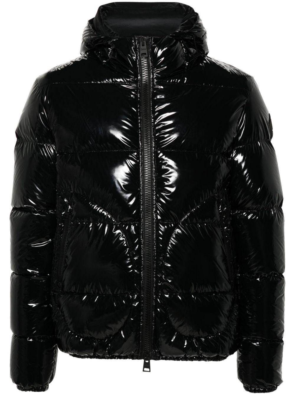 HERNO Hooded Shiny Down Jacket In Black Product Image