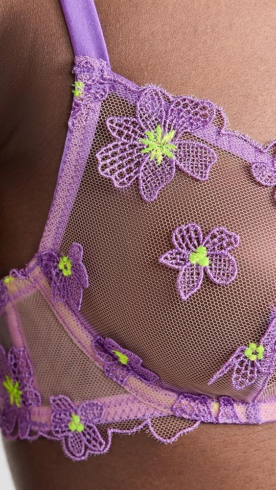 Fleur du Mal Petal Embroidery Demi Bra | Shopbop Product Image