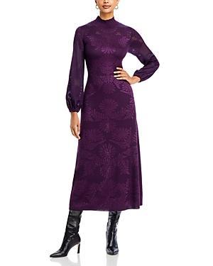 Maxi A-Line Dress - Mock Neck Jacquard Knit Product Image