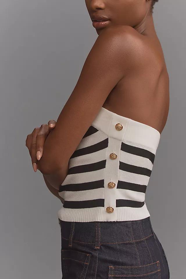 By Anthropologie Striped Side-Button Tube Top Product Image