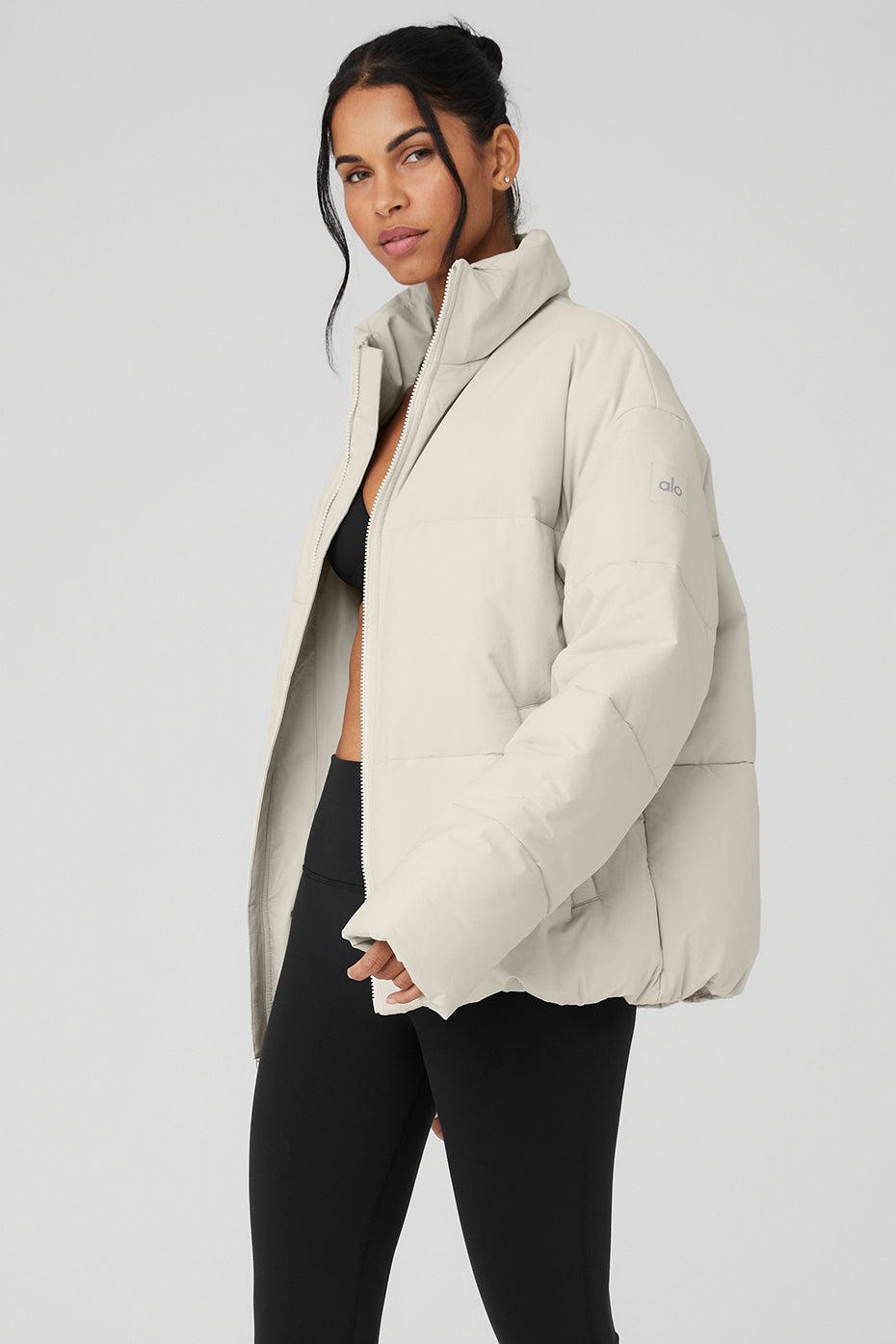 Stretch Woven Street Puffer - Bone Female Product Image