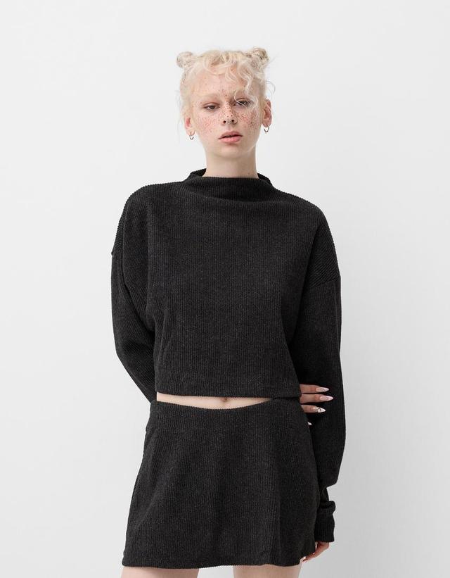 Ribbed soft touch high neck sweater Product Image