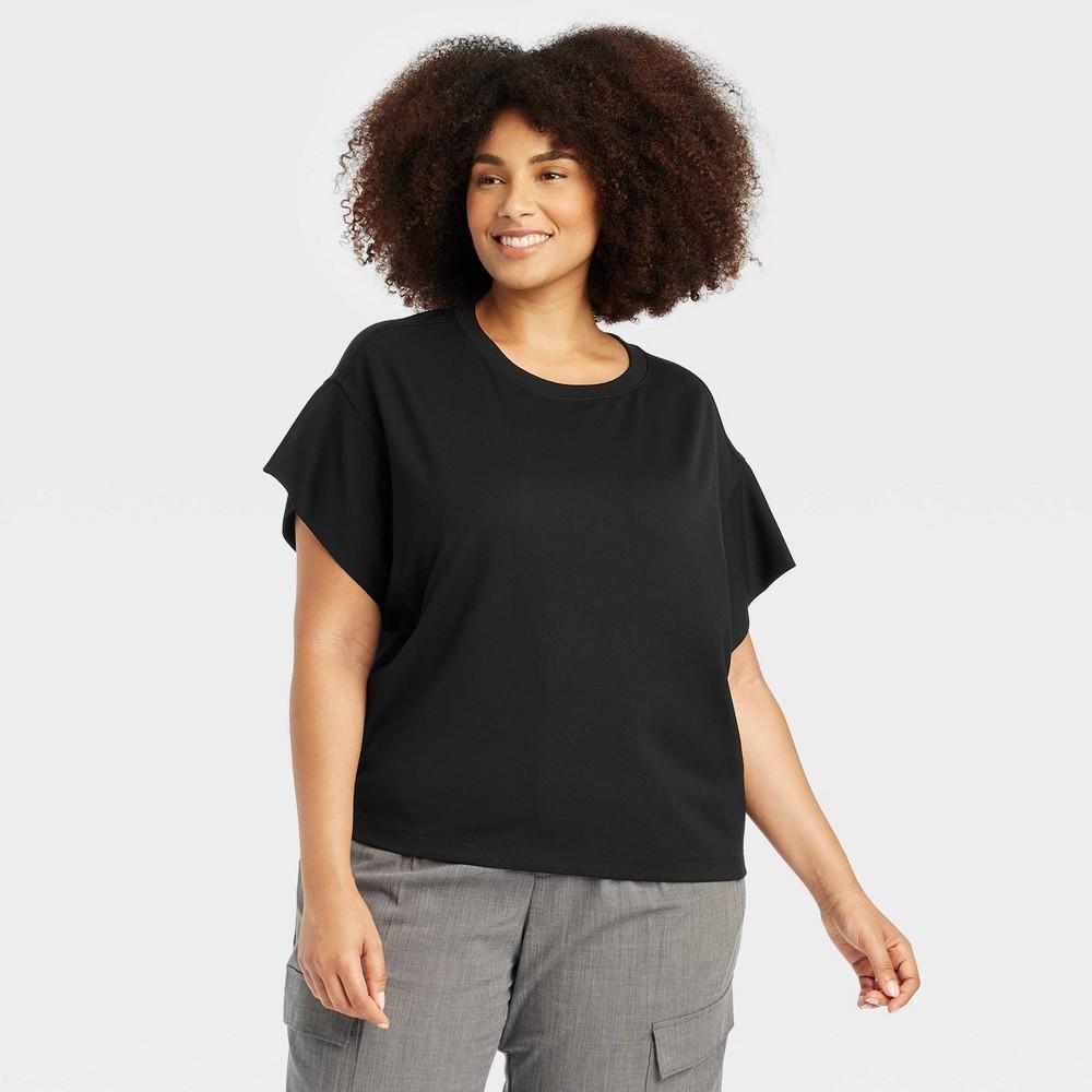 Womens Short Sleeve T-Shirt - A New Day Black 4X Product Image