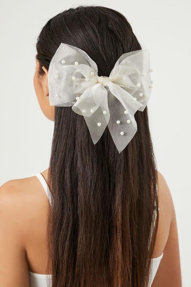 Faux Pearl Bow Hair Barrette | Forever 21 Product Image