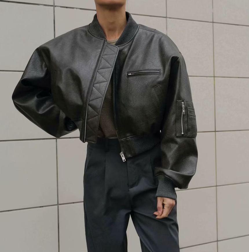 Faux Leather Zip Jacket product image