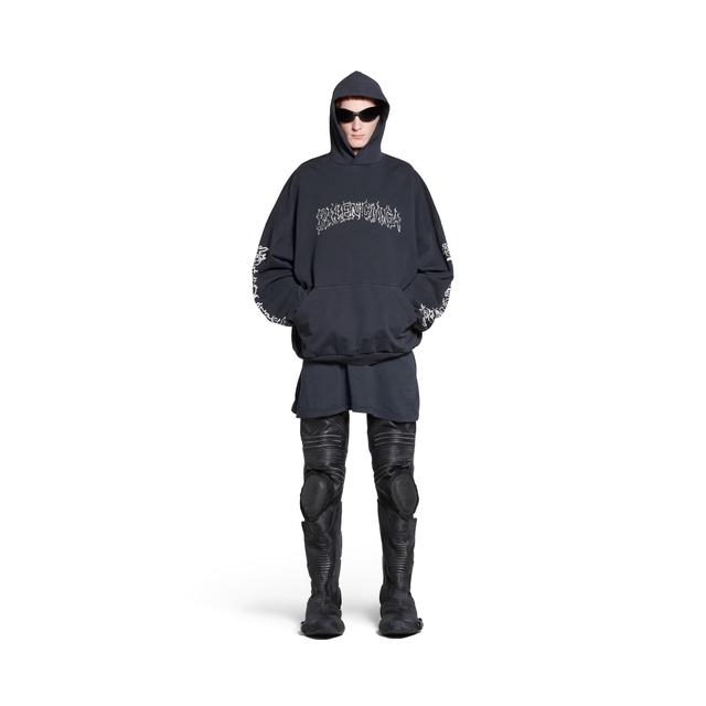 Diy Metal Outline Hoodie Oversized in Black/white Product Image