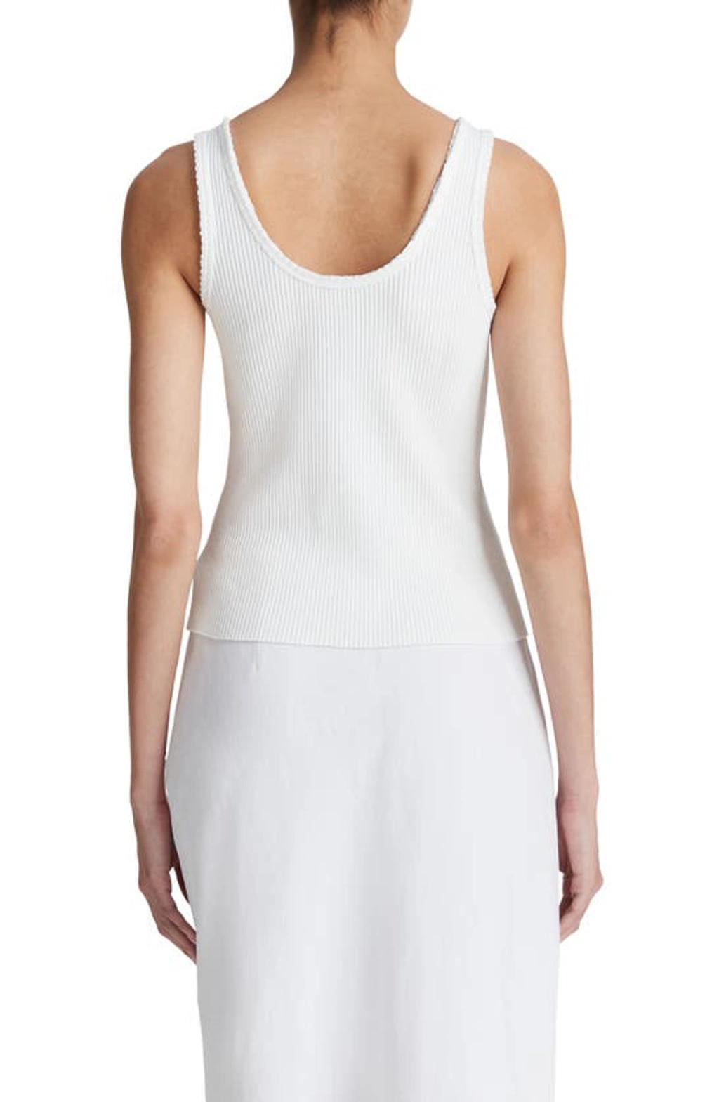 Scoop Neck Rib Tank In Optic White Product Image