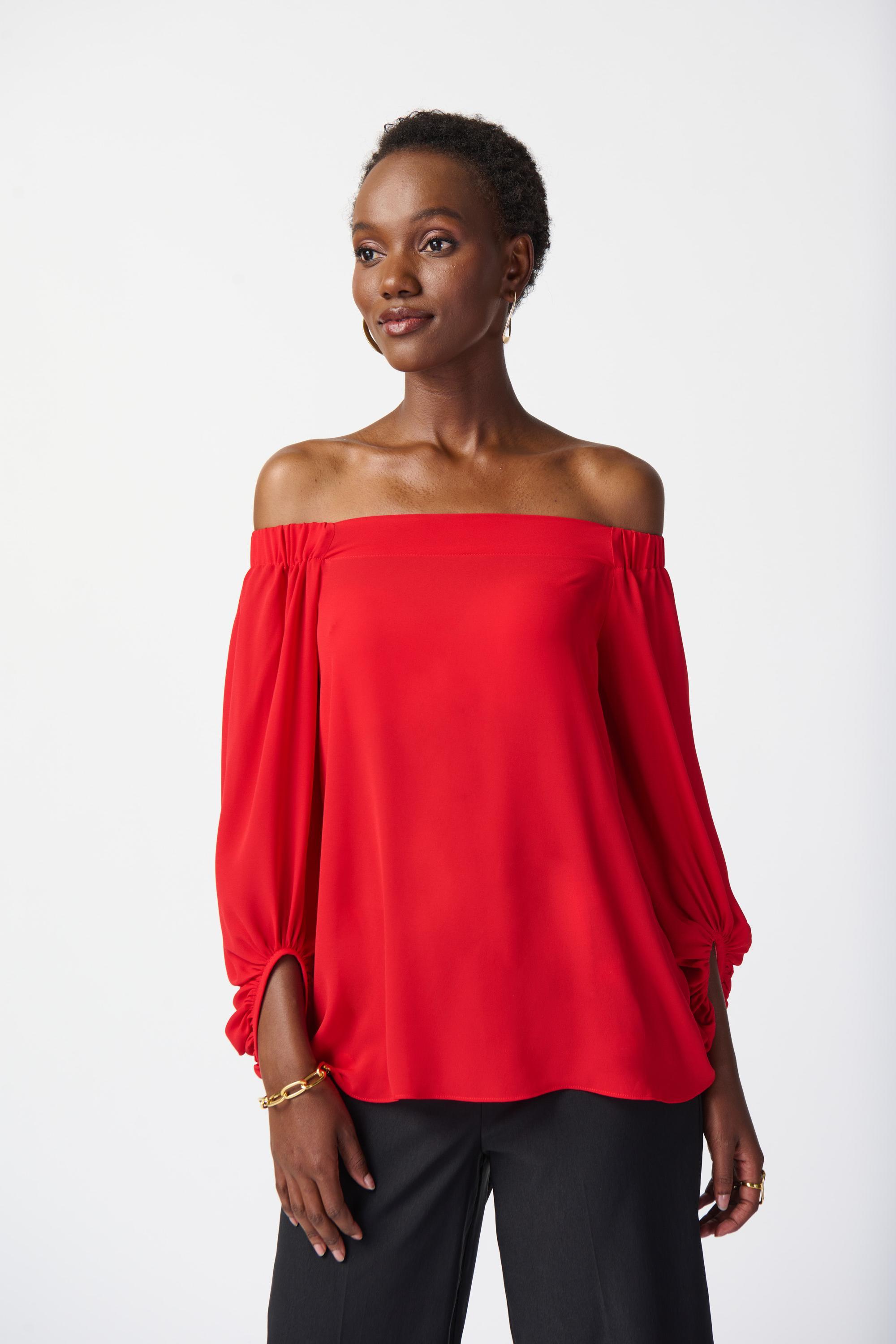 Georgette Off-Shoulder Flared Top Product Image