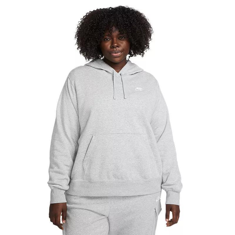 Plus Size Nike Sportswear Club Fleece Hoodie, Womens Gray Grey Product Image