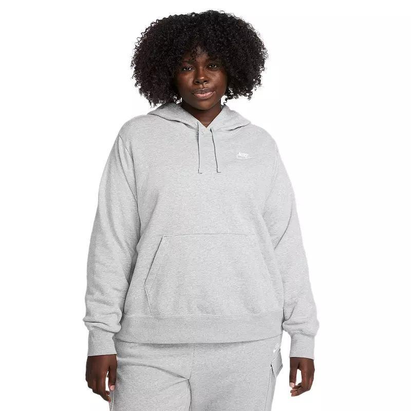 Plus Size Nike Sportswear Club Fleece Hoodie, Womens Grey Product Image