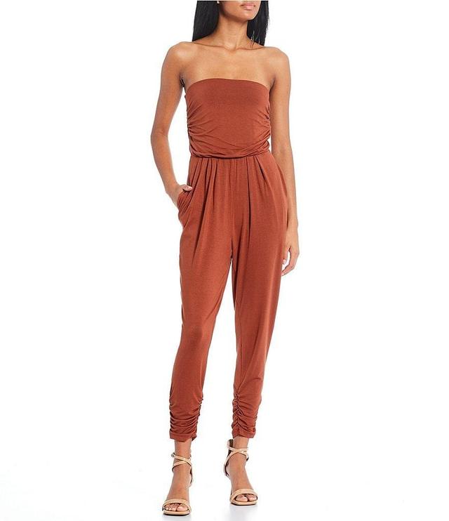 Originality Strapless Ruched Jumpsuit Product Image