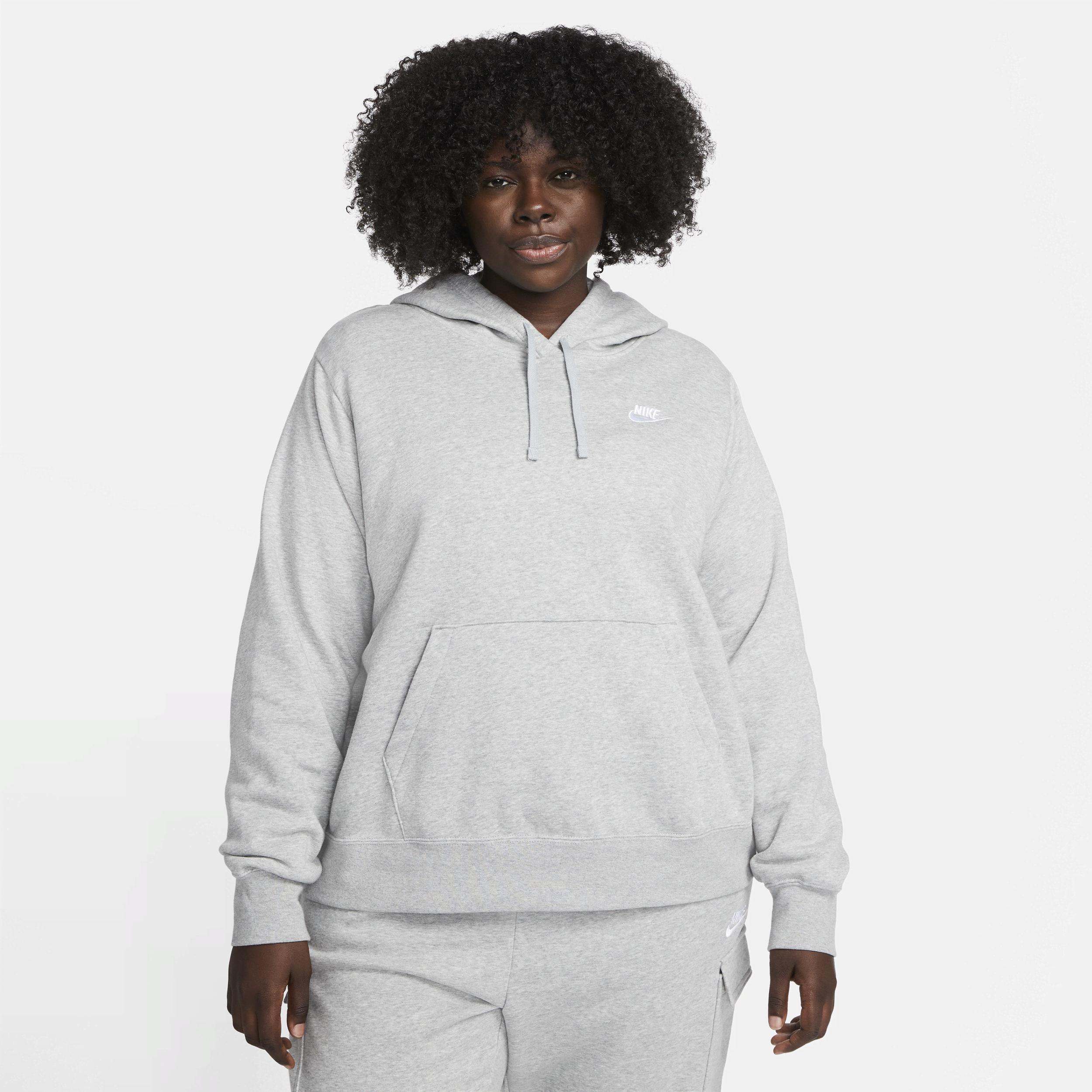 Plus Size Nike Sportswear Club Fleece Hoodie, Womens Gray Grey Product Image