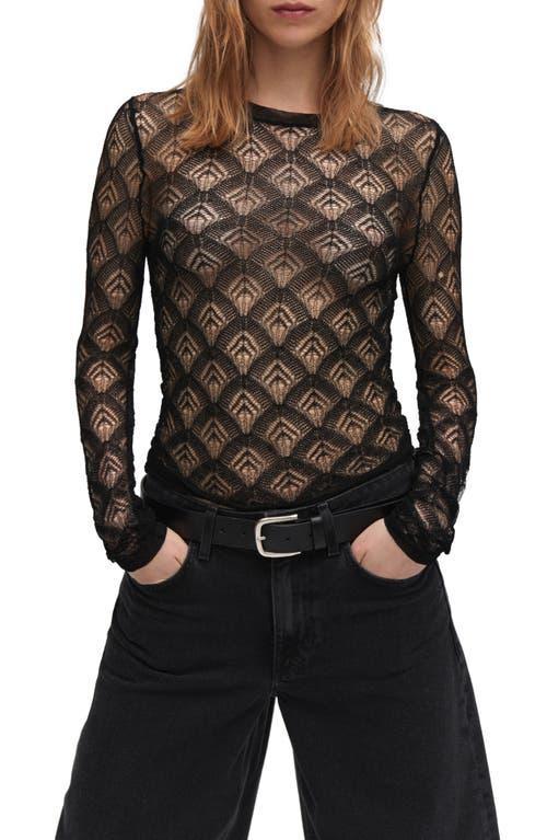 MANGO Geometric Openwork Sheer T-Shirt Product Image