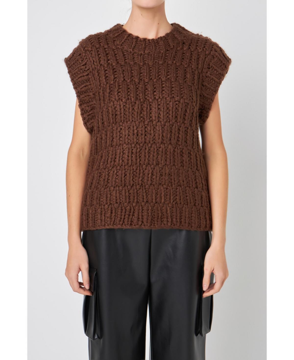 Women's Chunky Knit Sweater Vest Product Image