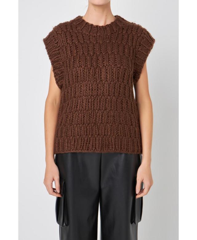 Womens Chunky Knit Sweater Vest Product Image