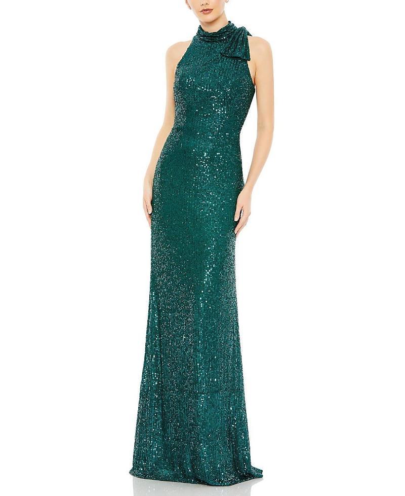 Womens Metallic Column Gown Product Image