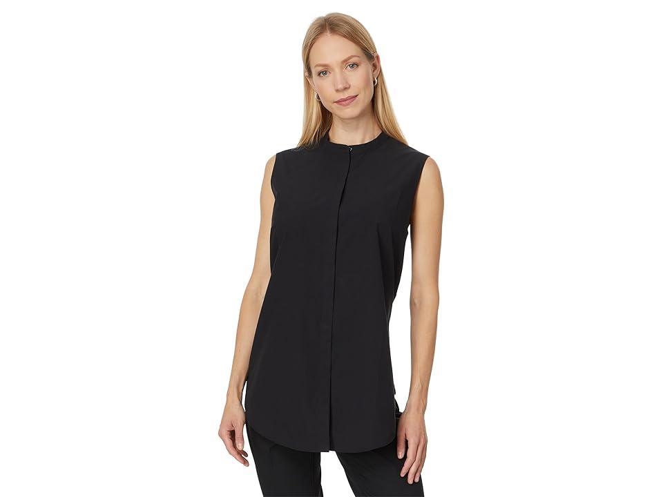 Eileen Fisher Mandarin Collar Shirt Women's Clothing Product Image