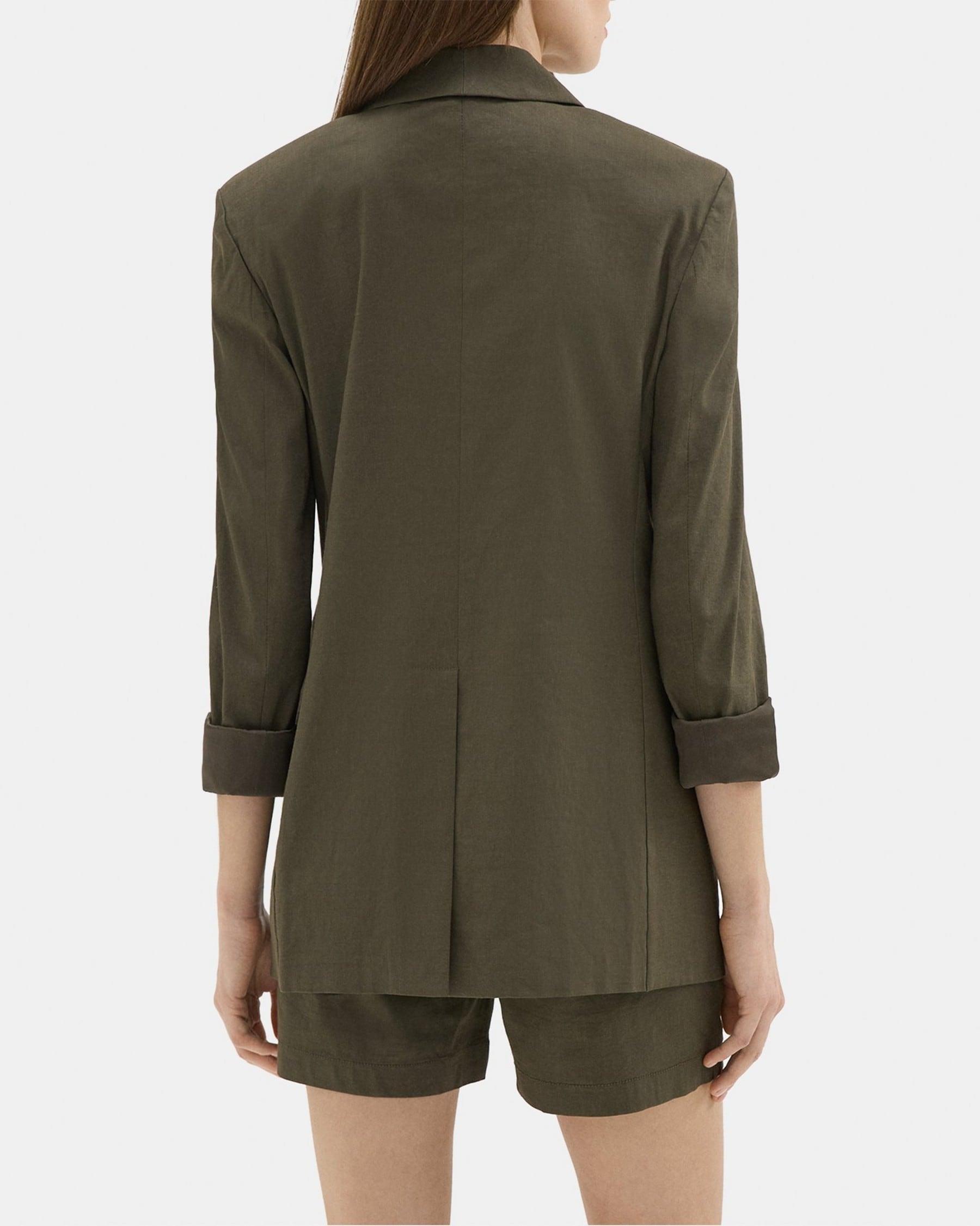 Rolled Sleeve Blazer in Stretch Linen Product Image