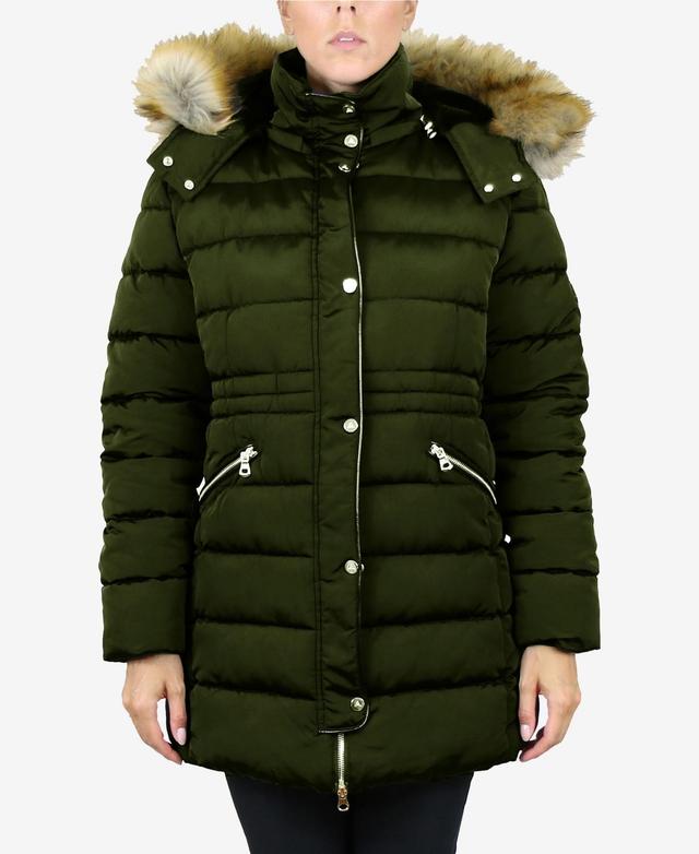 Galaxy By Harvic Womens Heavyweight Parka Coat with Detachable Faux Fur Hood Product Image