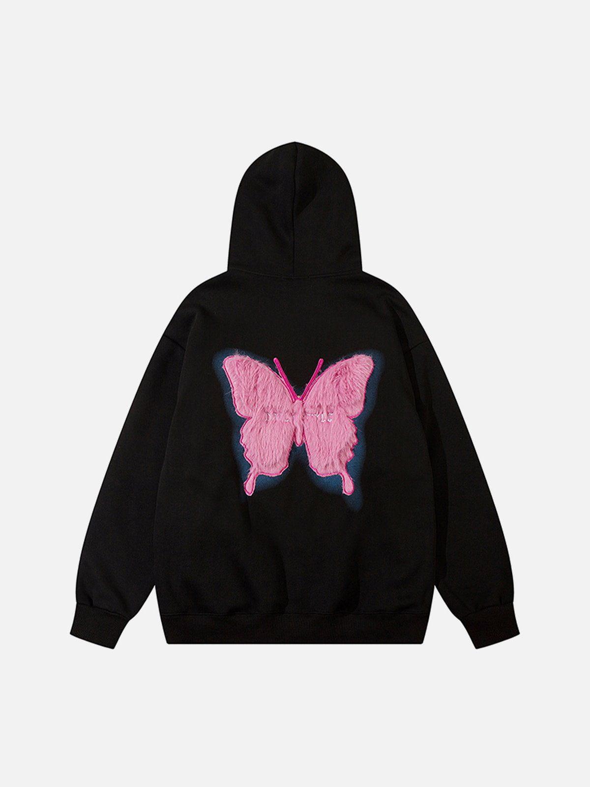 Aelfric Eden Flocking Butterfly Zip Up Hoodie Product Image