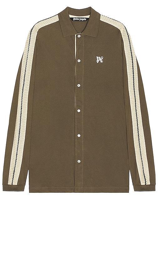 Palm Angels Monogram Track Shirt in Olive Product Image