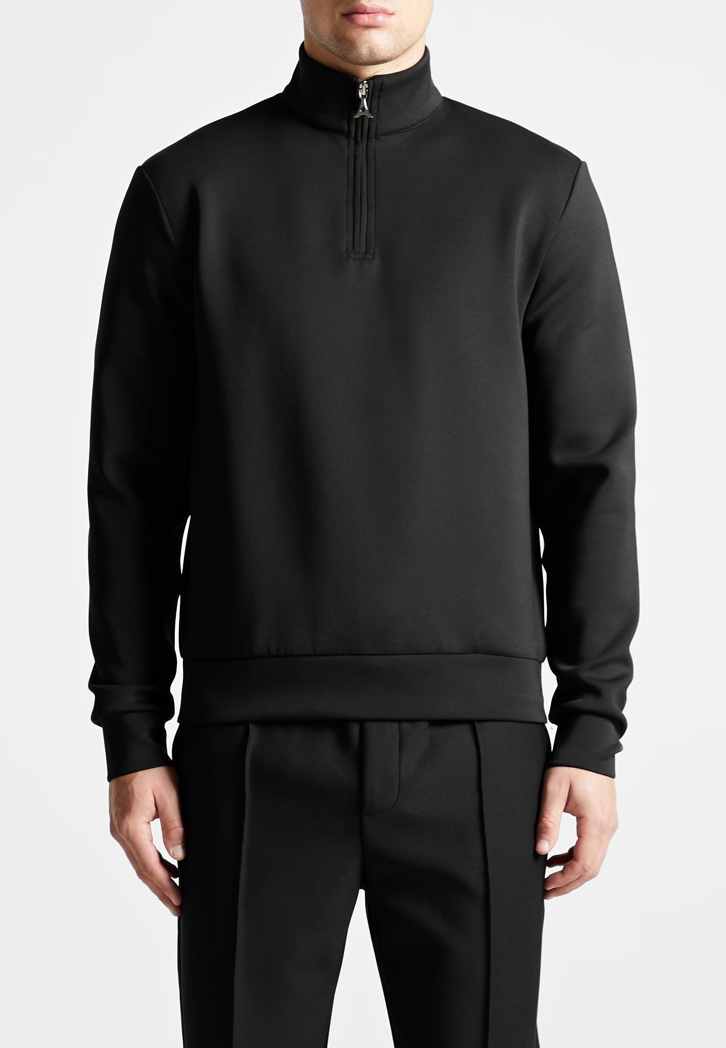 Éternel Neoprene High Neck Zip Jumper - Black Male Product Image