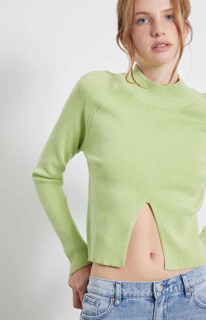 Womens Front Split Mock Neck Sweater product image