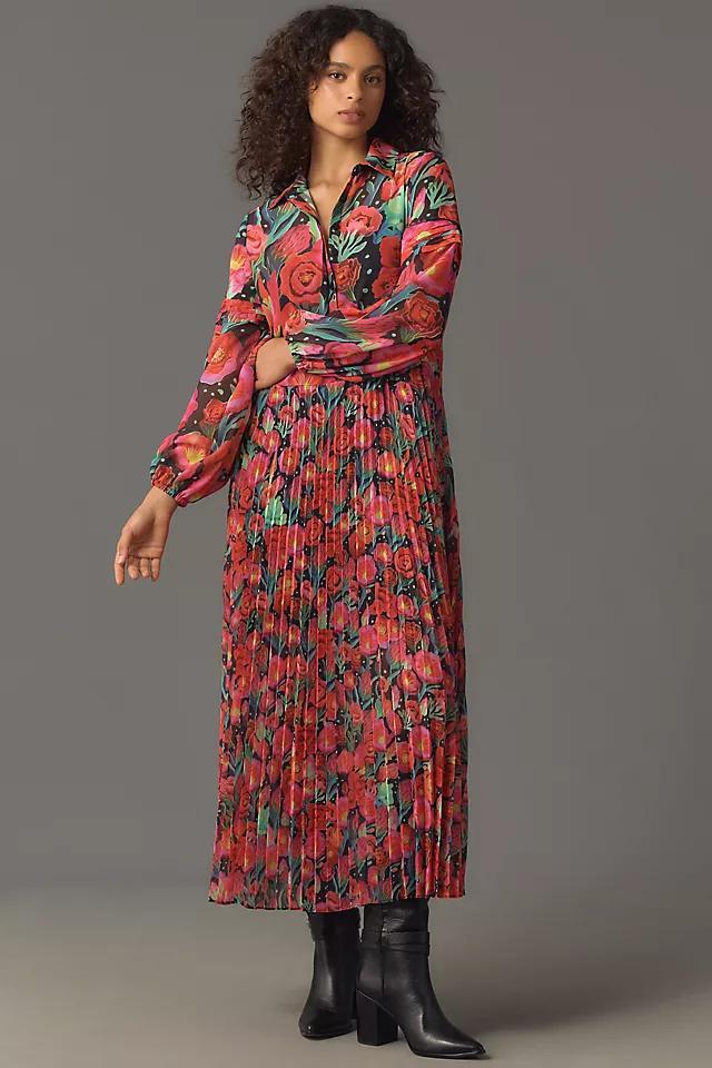 Farm Rio x Anthropologie Pleated Drop-Waist Maxi Dress Product Image