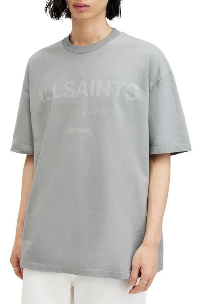 Laser Crew Neck Logo Oversized T-shirt In Skyline Grey Product Image