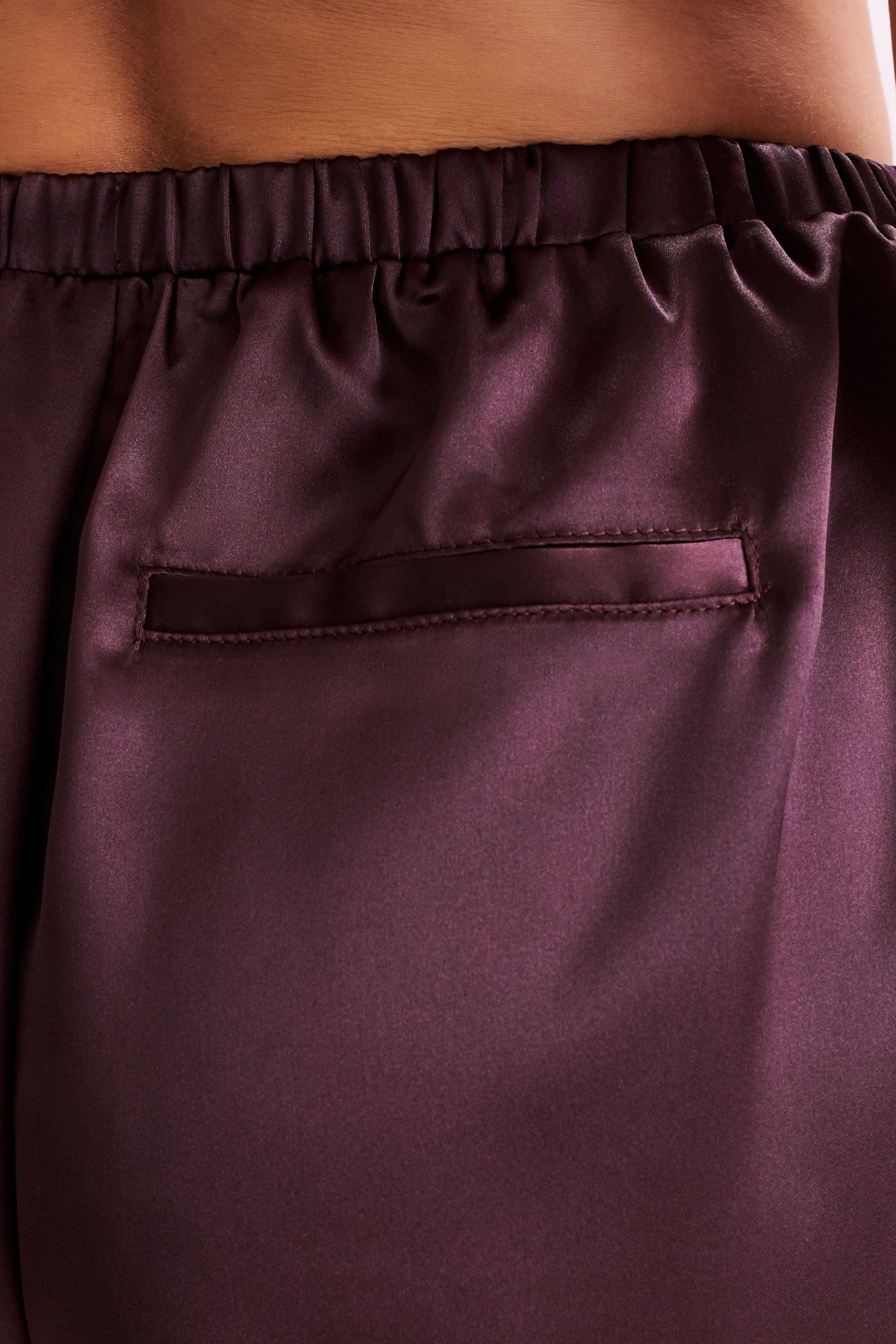 Meera Satin Shorts - Plum Product Image