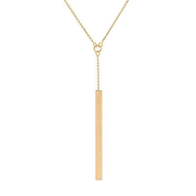 14k Gold Vertical Bar Y Necklace, Womens Yellow Product Image