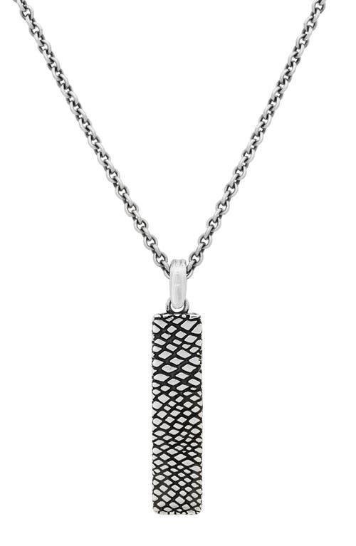 John Varvatos Mens Artisan Sterling Silver Bar Pendant Necklace Product Image