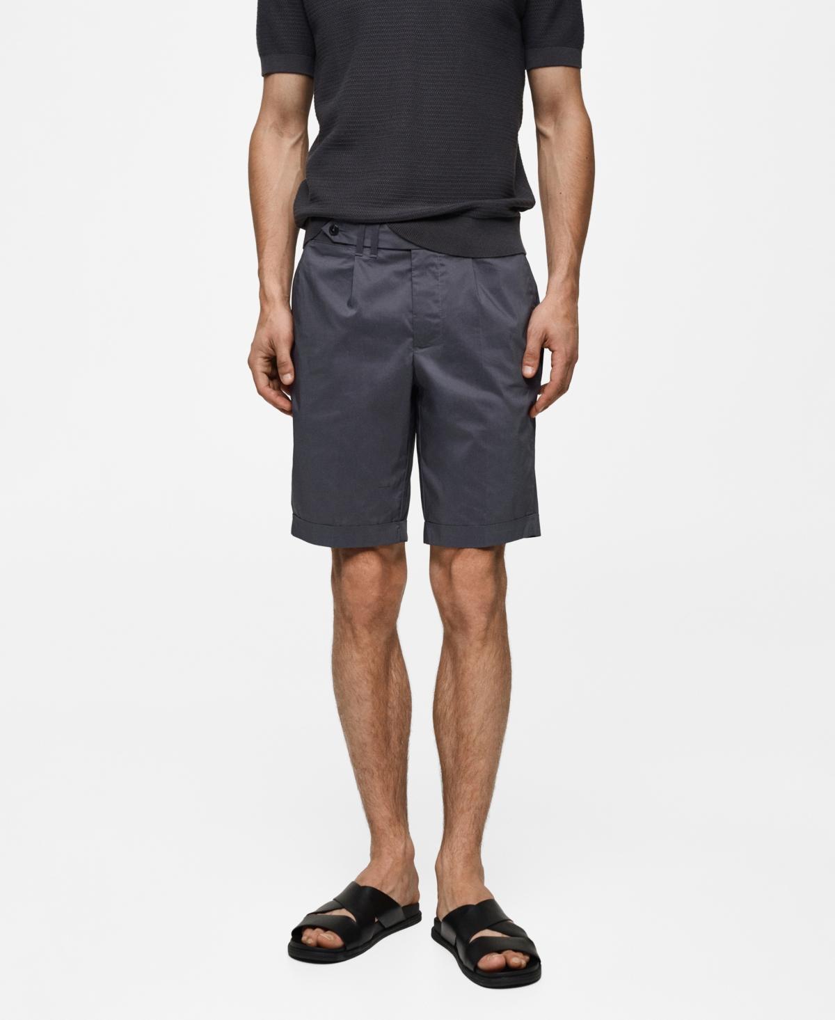 Mango Mens Cotton Pleated Bermuda Shorts Product Image