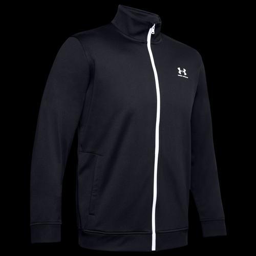 Under Armour Mens Under Armour Sportstyle Tricot F/Z Jacket - Mens Black/White Product Image