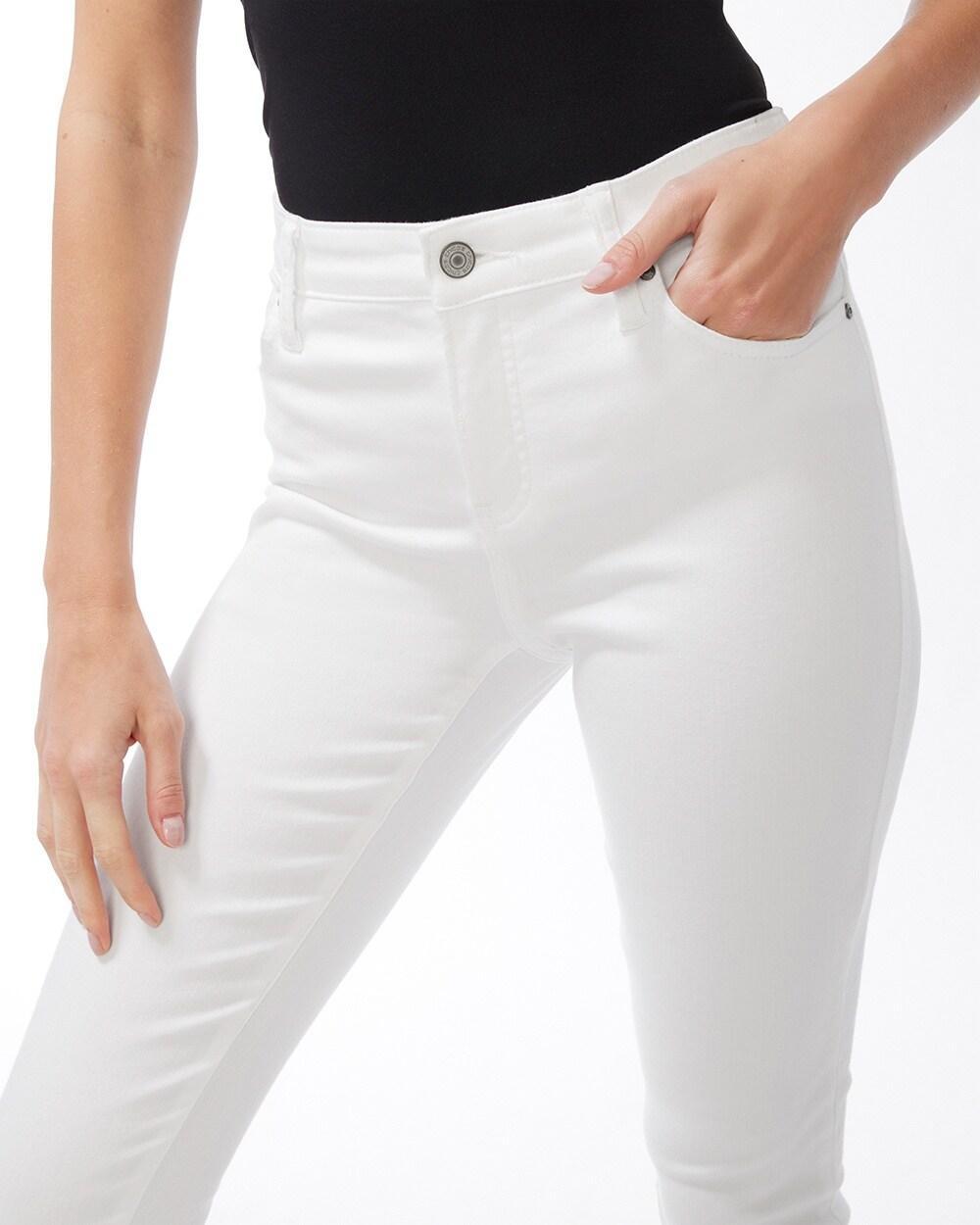 No-Stain White Girlfriend Ankle Jeans Product Image