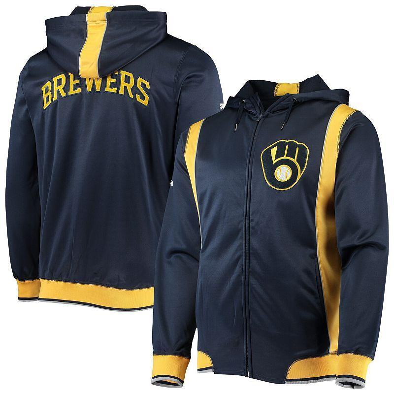 Mens Stitches /Gold Milwaukee Brewers Team Full-Zip Hoodie Blue Product Image