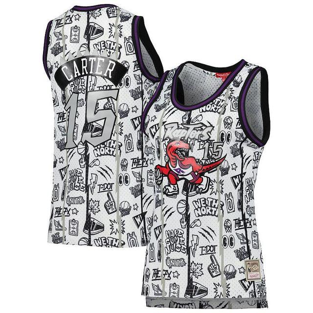 Womens Mitchell & Ness Vince Carter White Toronto Raptors 1998 Doodle Swingman Jersey Product Image