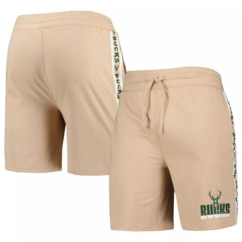 Mens Concepts Sport Tan Milwaukee Bucks Stripe Shorts Product Image