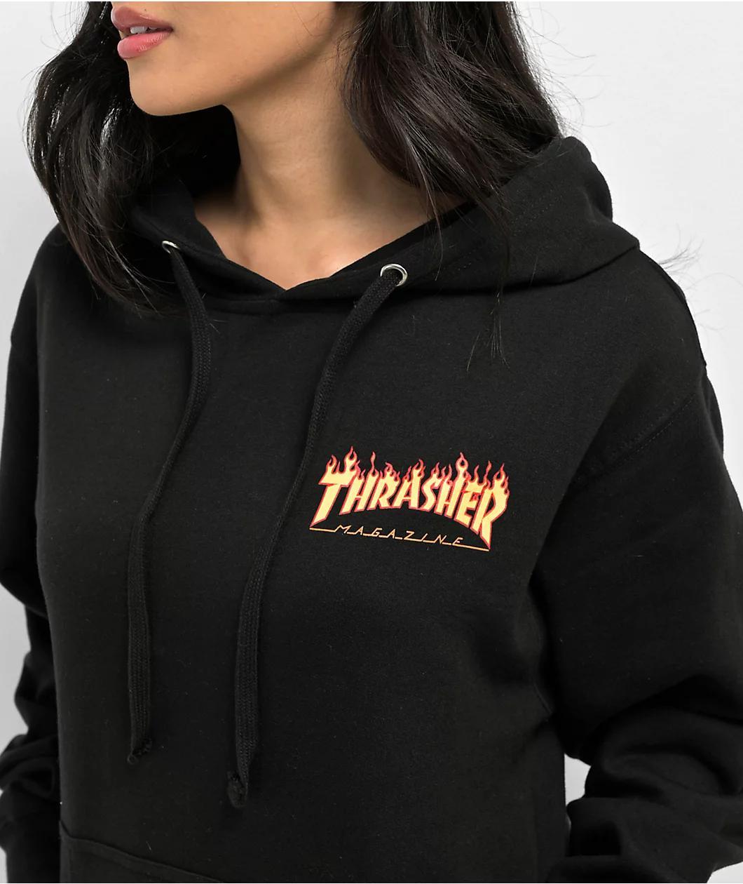 Santa Cruz x Thrasher Flame Dot Black Hoodie Product Image