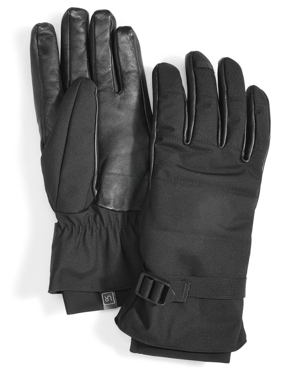 Ur Gloves Mens Waterproof Belted Puffer Gloves with Faux-Fur Lining Product Image