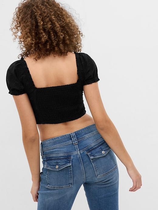 Organic Cotton Puff Sleeve Crop Top Product Image