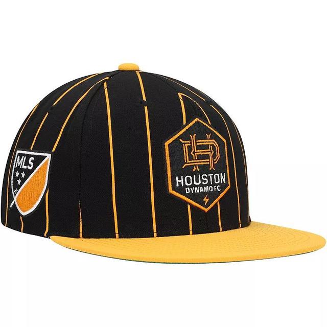 Mens Mitchell & Ness Black Houston Dynamo FC Team Pin Snapback Hat Product Image